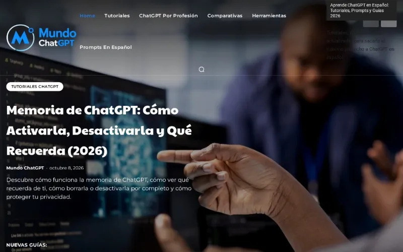 Página de inicio de mundochatgpt.com
