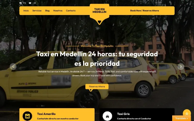 Página de inicio de taxienmedellin.com