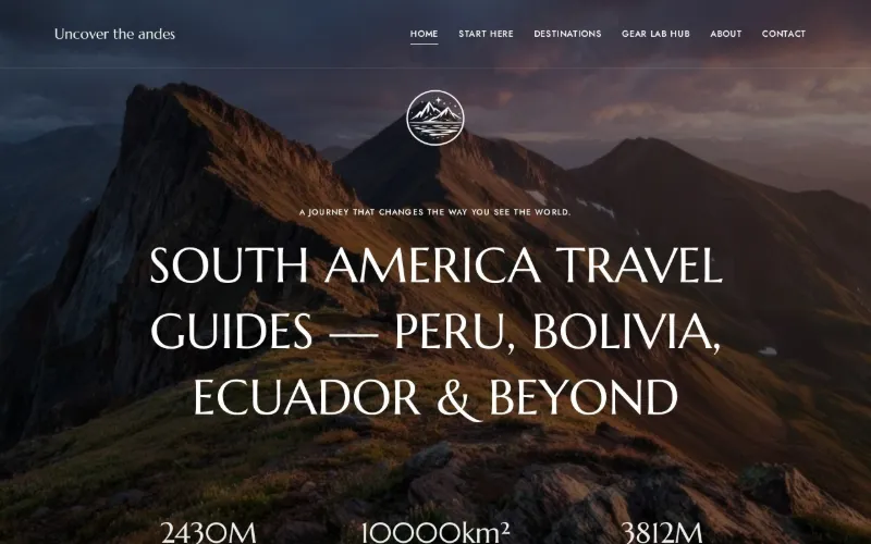 Página de inicio de uncovertheandes.com